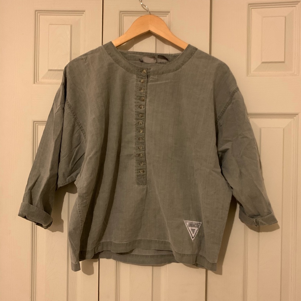 Vintage Amancio Button Top 3/4 Sleeve Sz S/M